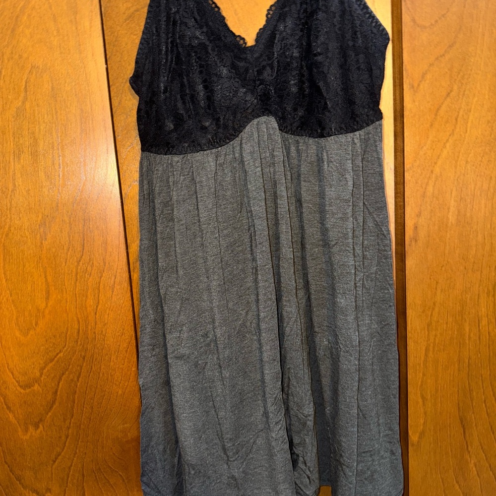 Torrid Black and Gray Lace Chemise
